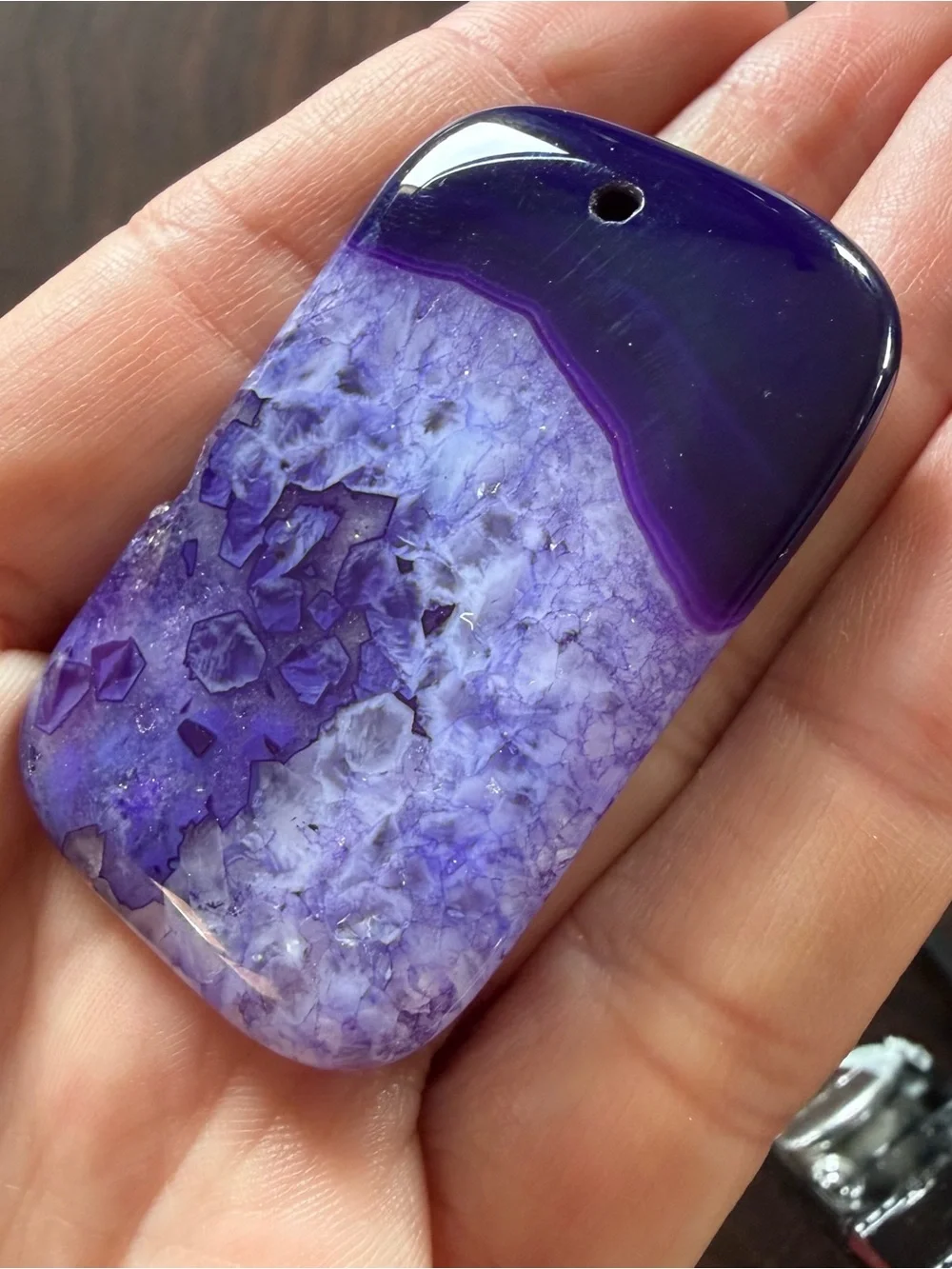 Purple Druzy Agate Pendant Dyed Crystal Necklace Gemstone Natural Stone Jewelry